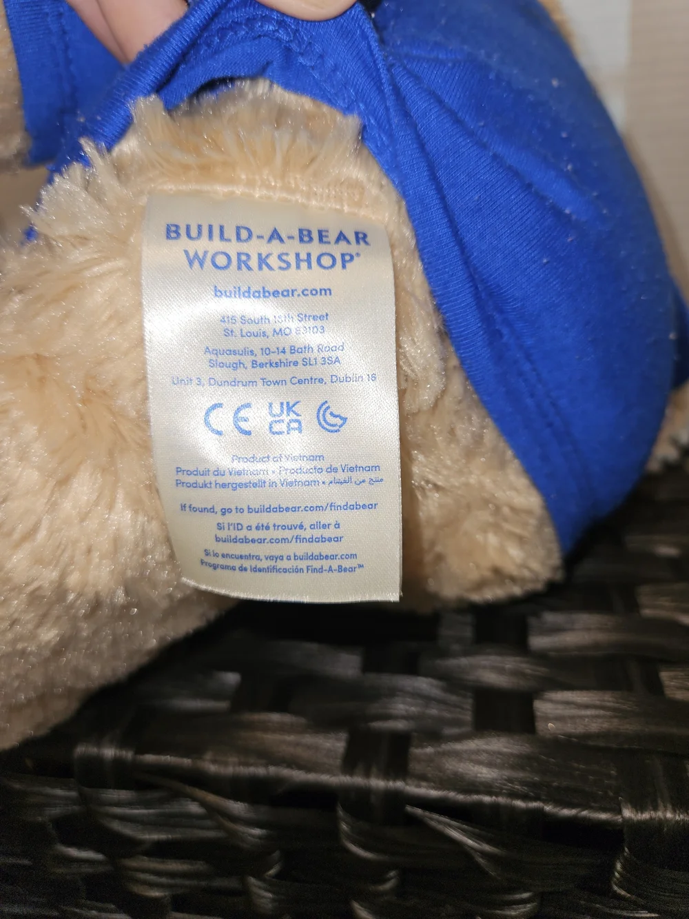 Build-A-Bear Tan Teddy in Blue 